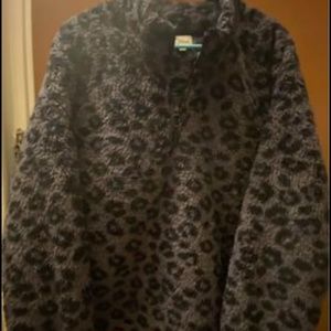 Fleece/faux Sherpa quarter zip pullover